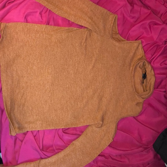Orange cold shoulder sweater top - Picture 3 of 3